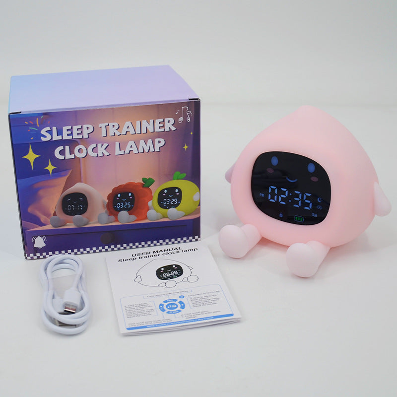 Fruit Shaped Alarm Clock with Night Light – Silicone Stand, Ambient Lamp with Timer and Color Changing