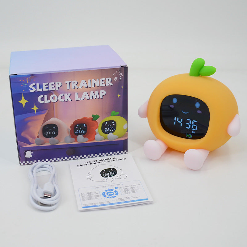 Fruit Shaped Alarm Clock with Night Light – Silicone Stand, Ambient Lamp with Timer and Color Changing