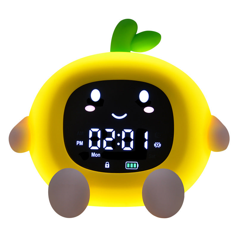 Fruit Shaped Alarm Clock with Night Light – Silicone Stand, Ambient Lamp with Timer and Color Changing